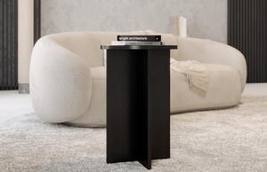 Černý dubový vysoký kulatý odkládací stolek MOJO MINIMAL 39,5 cm