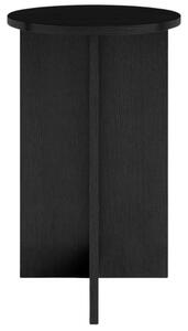 Černý dubový vysoký kulatý odkládací stolek MOJO MINIMAL 39,5 cm