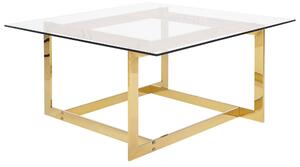 Konferenční stolek zlatý se skleněnou deskou CRYSTAL