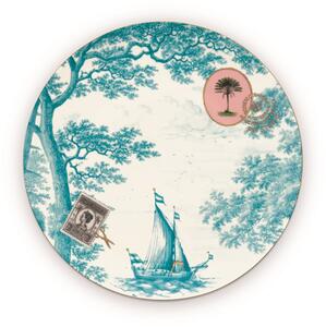 Pip Studio Heritage talíř Ø23cm, modro-bíly (Porelánový talíř s lodí)