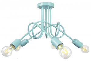 Light for home - Závěsné svítidlo 1001/5PT MONDO, 5xE27/60W,, 5xE27/60W, E27, pastelová tyrkysová