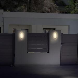 SOLIGHT LED venkovní svítidlo 13W, 910lm, 4000K, IP54, 21cm, oválné šedé