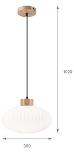 Lustr na lanku HARMONY 1xE27/15W/230V pr. 30 cm bílá/dub