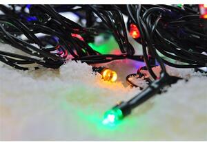 SOLIGHT LED venkovní vánoční řetěz, 100 LED, 10m, přívod 3m, 8 funkcí, časovač, IP44, vícebarevný