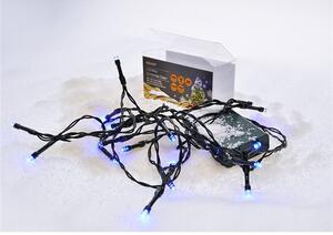 SOLIGHT LED vánoční řetěz, 3m, 20 LED, 3 x AA, modré světlo, zelený kabel