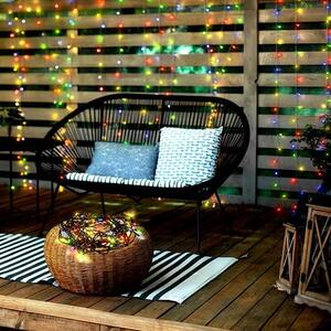 SOLIGHT LED venkovní vánoční řetěz, 100 LED, 10m, přívod 3m, 8 funkcí, časovač, IP44, vícebarevný