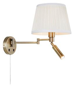 Markslöjd 109017- LED Nástěnná lampa PIVOT 1xE27/40W/230V + LED/4W krémová/mosaz