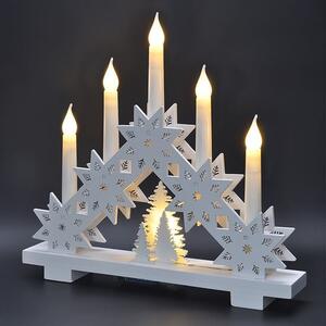 SOLIGHT LED vánoční svícen s hvězdami, 30cm, 5x LED, 2x AA