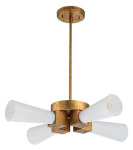 Elstead KRISTY-4P-DG-OPAL - Lustr na tyči KRISTY 4xE27/40W/230V měděná