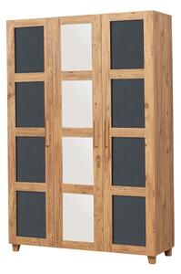 Designová šatní skříň Tailynn 189 cm borovice/antracitová