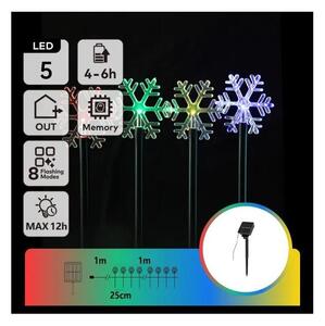 Aigostar - LED RGBY Solární vá. svítidlo LED/1,2V/8 funkcí 1m IP65 800mAh vločky