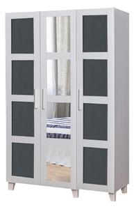 Designová šatní skříň Tailynn 189 cm bílá/antracitová