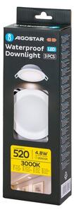 Aigostar -SADA 3xLED Koupelnové podhledové svítidlo 4,8W/230V 3000K IP65 bílá