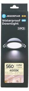 Aigostar-SADA 3xLED Koupelnové podhledové svítidlo 4,8W/230V 4000K IP65 černá