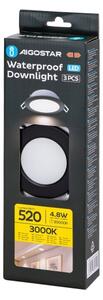 Aigostar-SADA 3xLED Koupelnové podhledové svítidlo 4,8W/230V 3000K IP65 černá