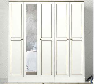 Designová šatní skříň Raisie III 194 cm bílá