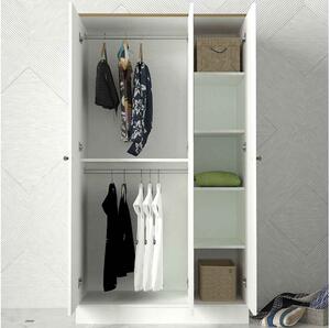 Designová šatní skříň Raisie 194 cm bílá