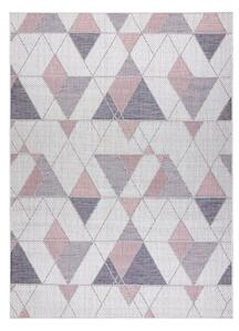 Dywany Łuszczów Kusový koberec Sion Sisal Triangles B3006A ecru/pink – na ven i na doma - 120x170 cm