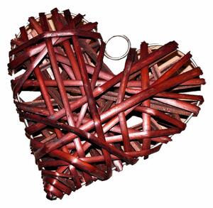 Košíkárna Proutěné srdce hnědé 13x15 cm