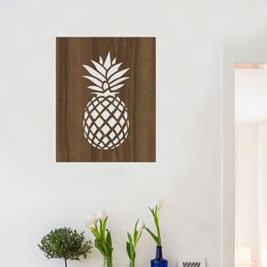 Dřevo života | Dřevěná dekorace na zeď ANANAS | Rozměry (cm): 40x50 | Barva: Ořech
