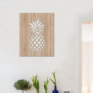 Dřevo života | Dřevěná dekorace na zeď ANANAS | Rozměry (cm): 40x50 | Barva: Světlý dub