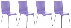 4 ks / set jídelní / konferenční židle Endra, fialová