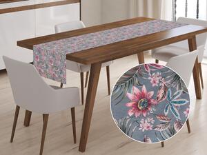 Biante Dekorační běhoun na stůl PML-043 Tropické květy na šedém 20x120 cm