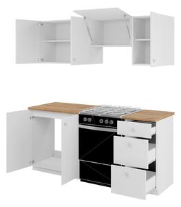 Kuchyňská linka do paneláku 180/180 cm LEVELAND - dub artisan / bílá + LED osvětlení ZDARMA