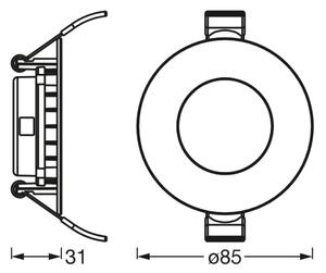 Osram - LED Podhledové svítidlo SLIM LED/4,5W/230V 3000K