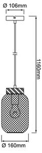 Brilliant - Lustr na lanku GIADA 1xE27/40W/230V pr. 16 cm šedá