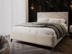 Čalouněná manželská postel s úložným prostorem 180x200 EMORIN - béžová