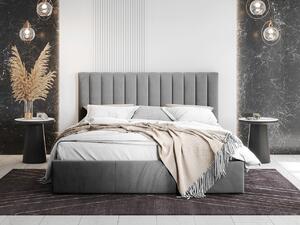 Čalouněná manželská postel 160x200 SELHOM - šedá
