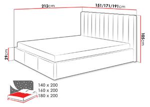 Čalouněná manželská postel 140x200 SELHOM - béžová