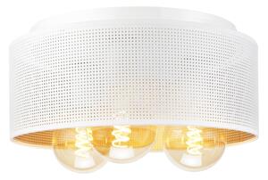 Stropní svítidlo SIRJA PLISADO 3xE27/15W/230V pr. 35 cm bílá/zlatá