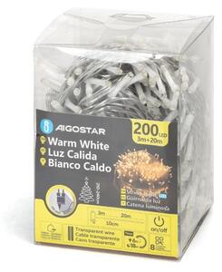 Aigostar - LED Venkovní řetěz 200xLED/8 funkcí 23m IP44 teplá bílá