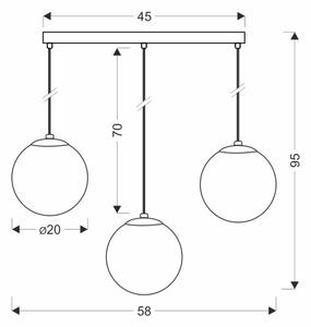 BRILAGI - Lustr na lanku POLOS 3xE27/40W/230V černá