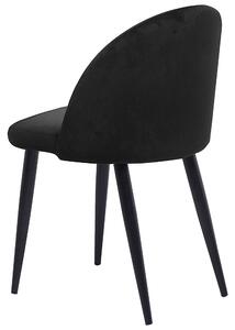 Sada dvou čalouněných židlí, černý samet, VISALIA