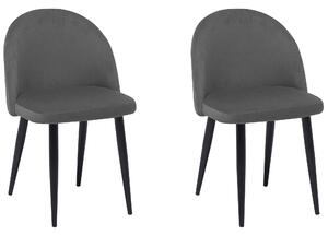 Sada dvou čalouněných židlí, šedý samet, VISALIA