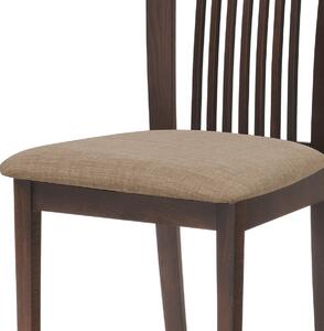 Jídelní židle BC-3940 WAL masiv buk, barva ořech, látka béžová