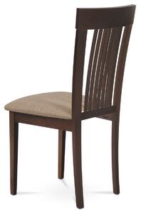 Jídelní židle BC-3940 WAL masiv buk, barva ořech, látka béžová