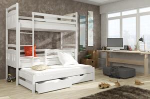 VÝPRODEJ - Patrová postel s přistýlkou Anatol 90x200 bílá