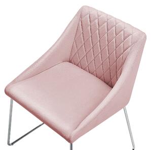 Sada 2 růžových sametových židlí do jídelny ARCATA