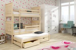 VÝPRODEJ - Dřevěná patrová postel s úložným prostorem Othello