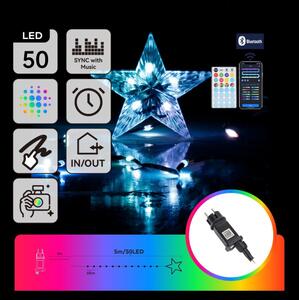 Aigostar - LED RGBICW Venkovní řetěz 50xLED/10W/230V 5m IP44 + DO