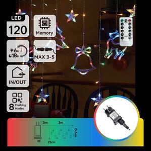 Aigostar - LED RGBY Ven. ván. řetěz 120xLED/6W/230V/8 funkcí 3x0,6m IP44 + DO