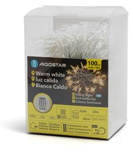 Aigostar - LED Ven. ván. řetěz 25xLED/8 funkcí 3xAA 2,5m IP44 teplá bílá hvězdy