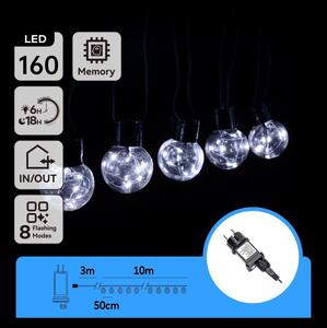 Aigostar - LED Venkovní dekorační řetěz 160xLED/3,6W/230V 10m IP44 studená bílá