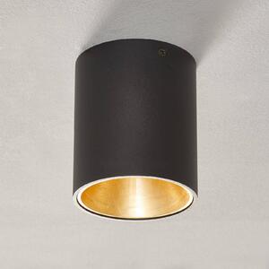 LED stropní svítidlo Polasso, kulaté, černá-zlatá