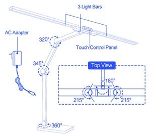 Brilagi-LED Stmívatelná dotyková stolní lampa VARIO LED/24W/230V 3000-6500K čer