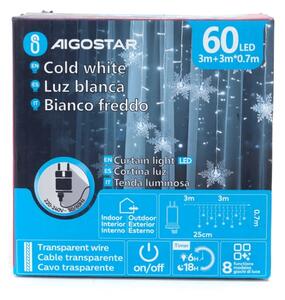 Aigostar - LED Ven. ván. řetěz 120xLED/6W/230V/8 funkcí 3x0,7m IP44 stud bílá+DO